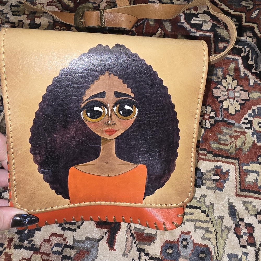 Chicatolia Painted Leather Artisan Crossbody - Picture 1 of 5
